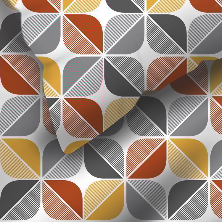 LAYERS Bloom Microfibre Geometric Print 3Pcs Queen Bedsheet Set