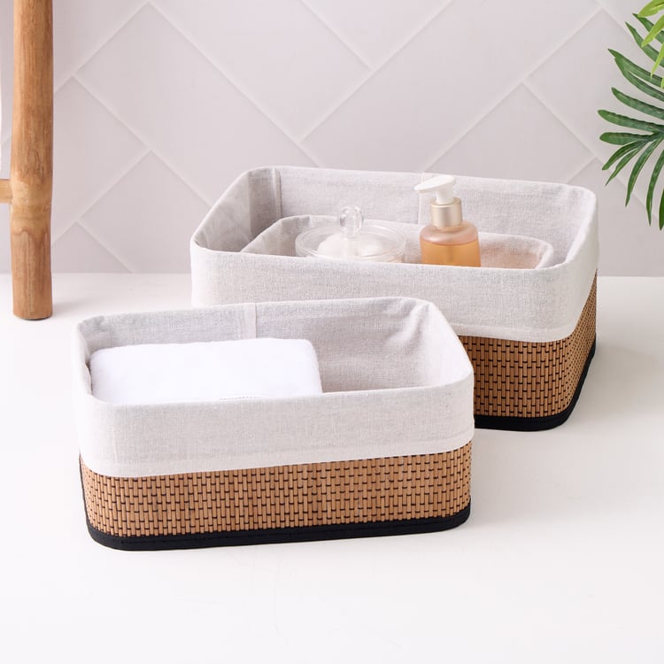 Wilton Macy Bamboo Collapsible Storage Basket