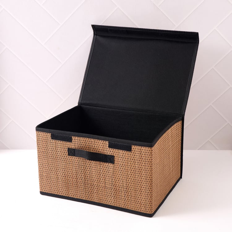 Wilton Macy Bamboo Foldable Storage Basket with Lid