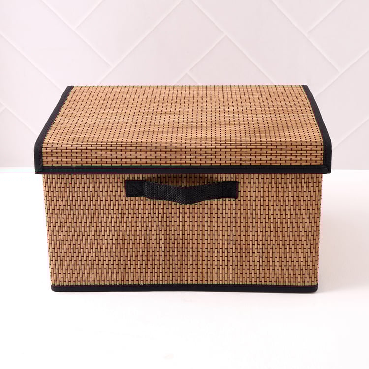 Wilton Macy Bamboo Foldable Storage Basket with Lid