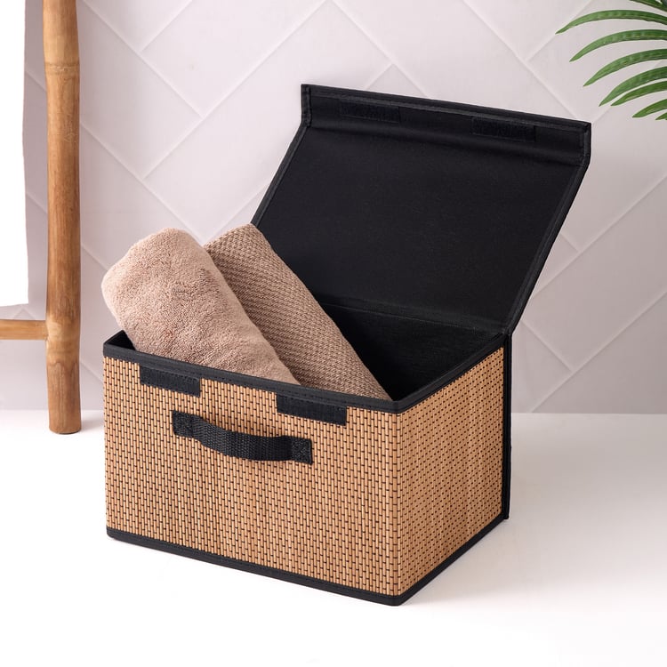 Wilton Macy Bamboo Foldable Storage Basket with Lid