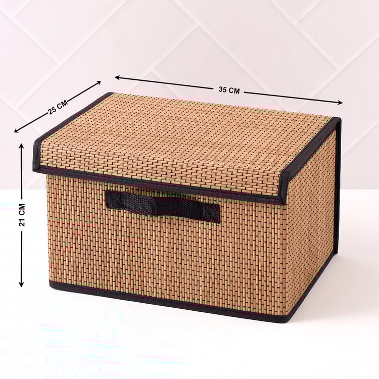 Wilton Macy Bamboo Foldable Storage Basket with Lid