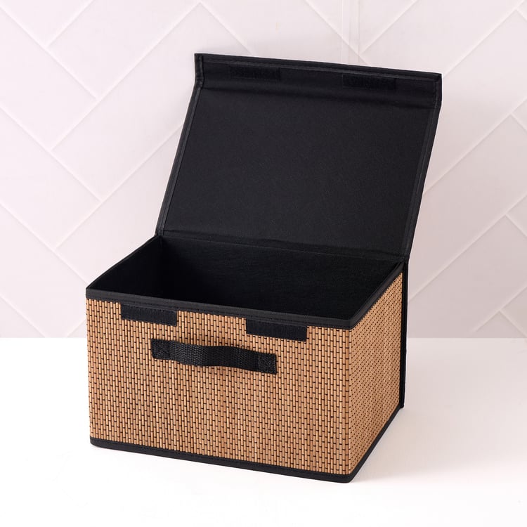 Wilton Macy Bamboo Foldable Storage Basket with Lid