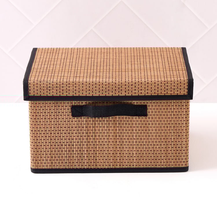 Wilton Macy Bamboo Foldable Storage Basket with Lid