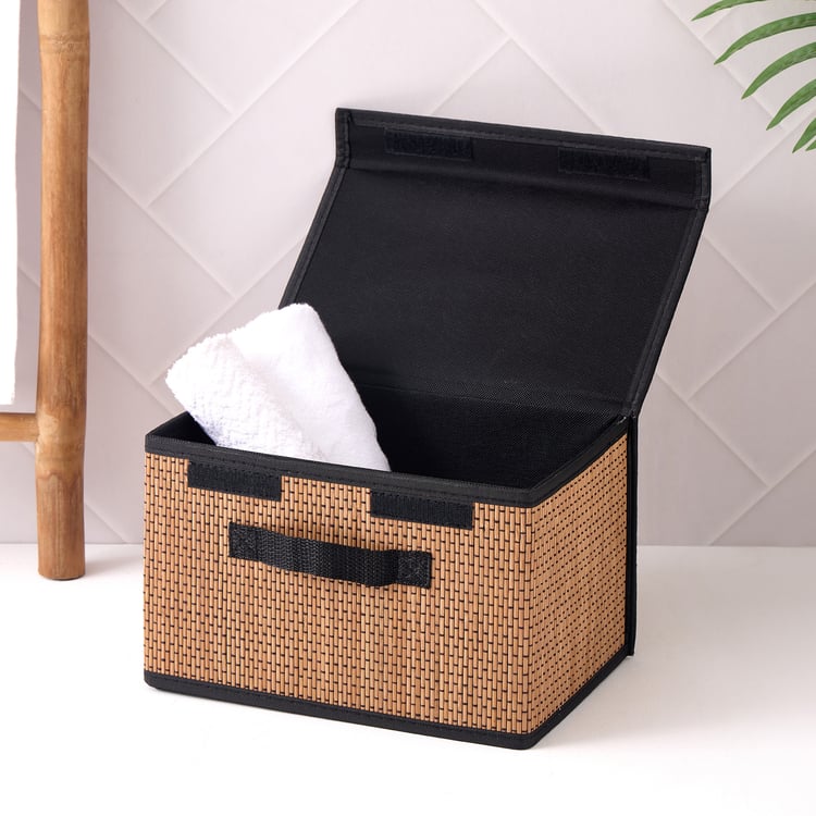 Wilton Macy Bamboo Foldable Storage Basket with Lid