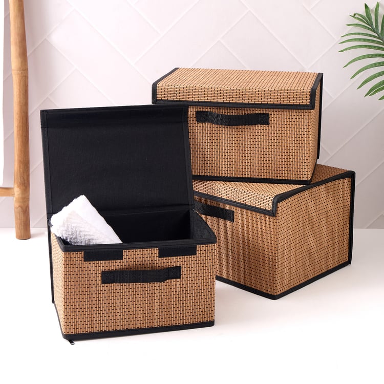 Wilton Macy Bamboo Foldable Storage Basket with Lid