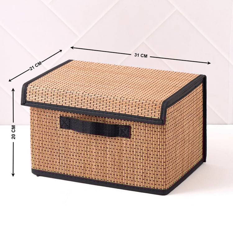 Wilton Macy Bamboo Foldable Storage Basket with Lid