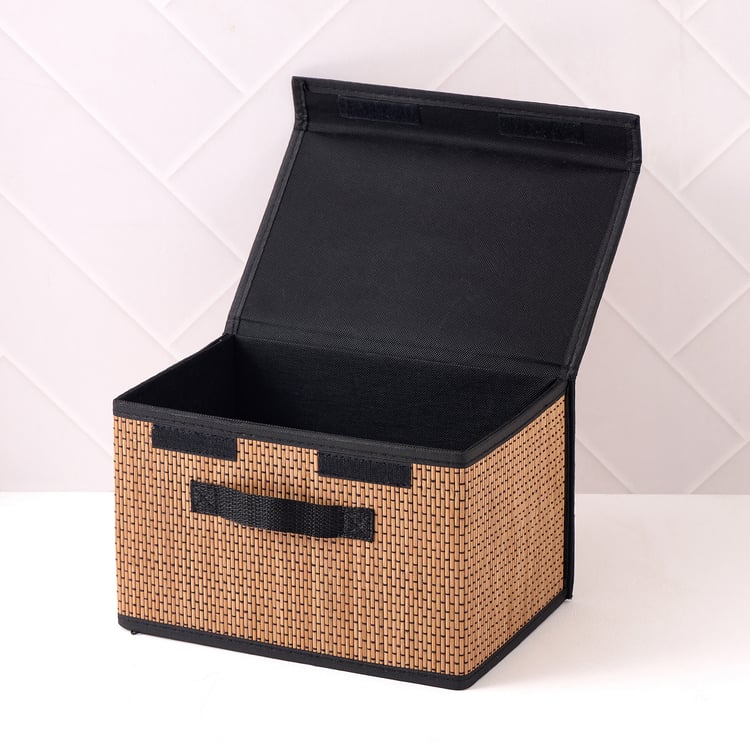 Wilton Macy Bamboo Foldable Storage Basket with Lid