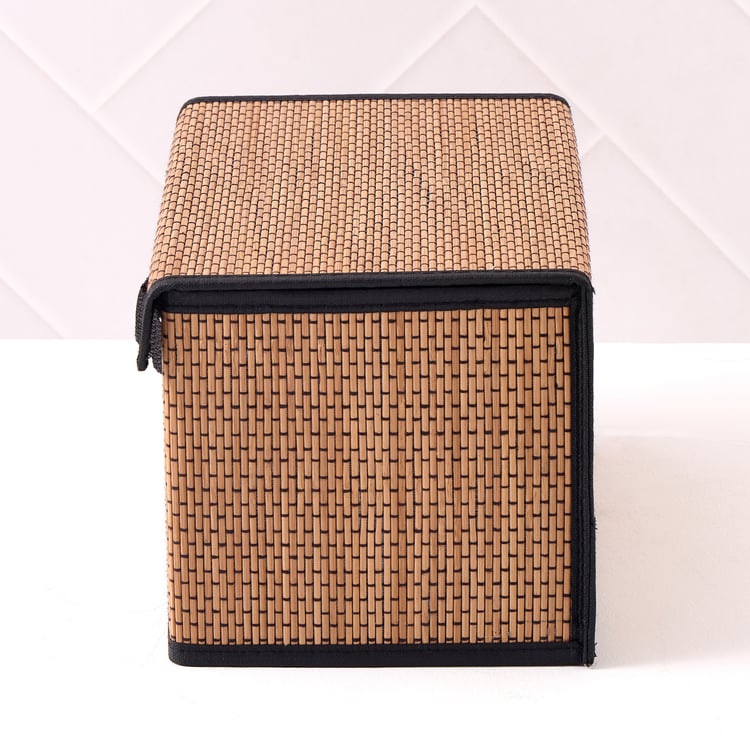 Wilton Macy Bamboo Foldable Storage Basket with Lid