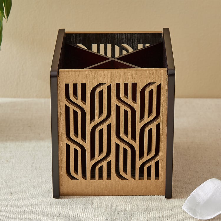 Elm Laser Linear Wooden Cutlery Holder