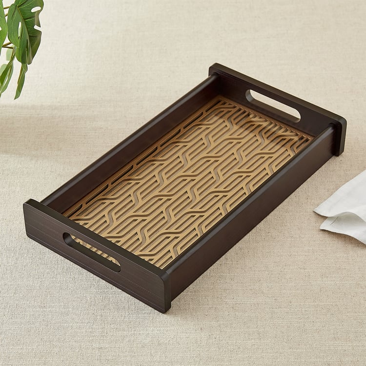 Elm Laser Linear Wooden Serving Tray - 36x20x5.5cm