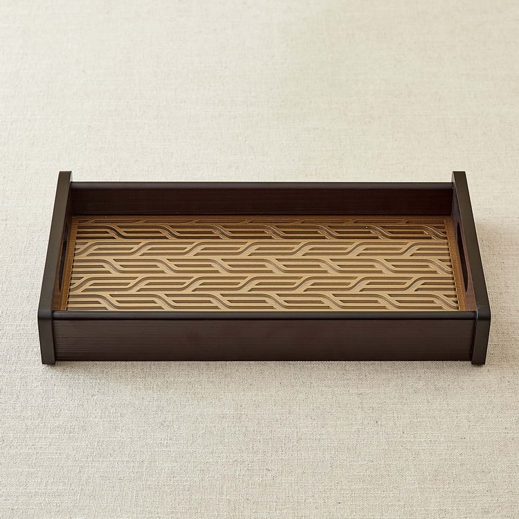 Elm Laser Linear Wooden Serving Tray - 36x20x5.5cm