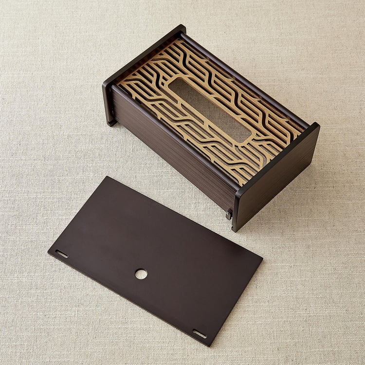Elm Laser Linear Wooden Tissue Box - 23x14.5x8.5cm