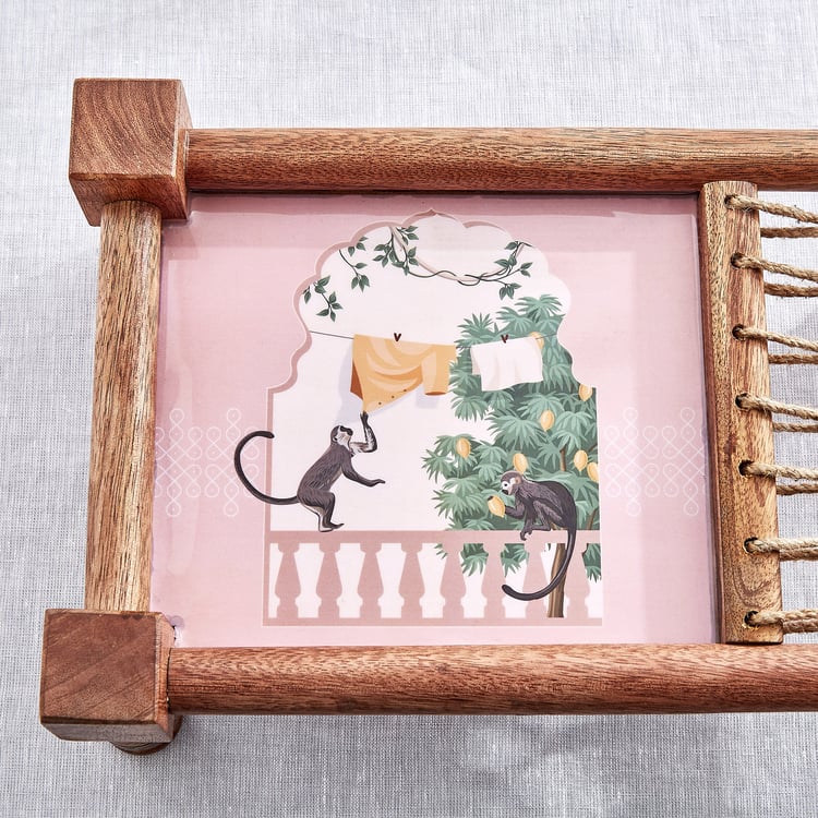 Jalsa Auric Wooden Khatia Serving Platter - 35x22x11cm