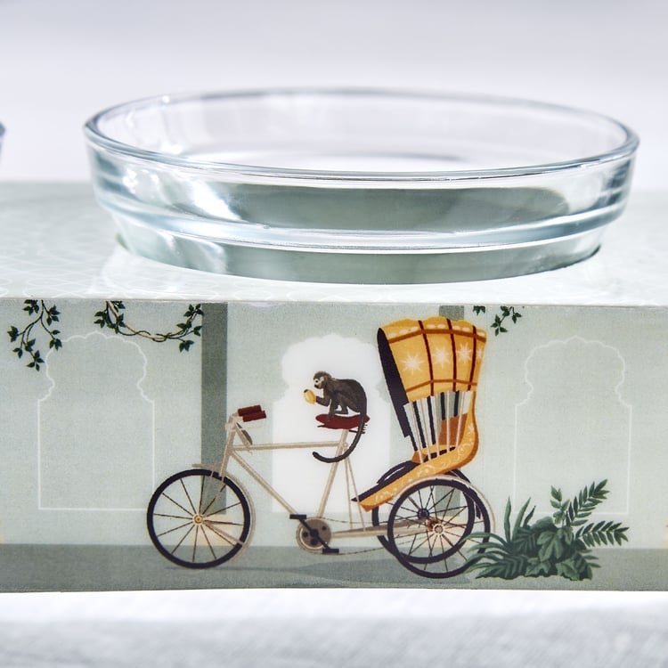 Jalsa Auric 4Pcs Glass and Wood Serving Set - 120ml