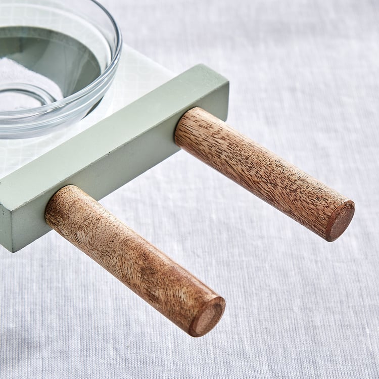 Jalsa Auric 4Pcs Glass and Wood Serving Set - 120ml