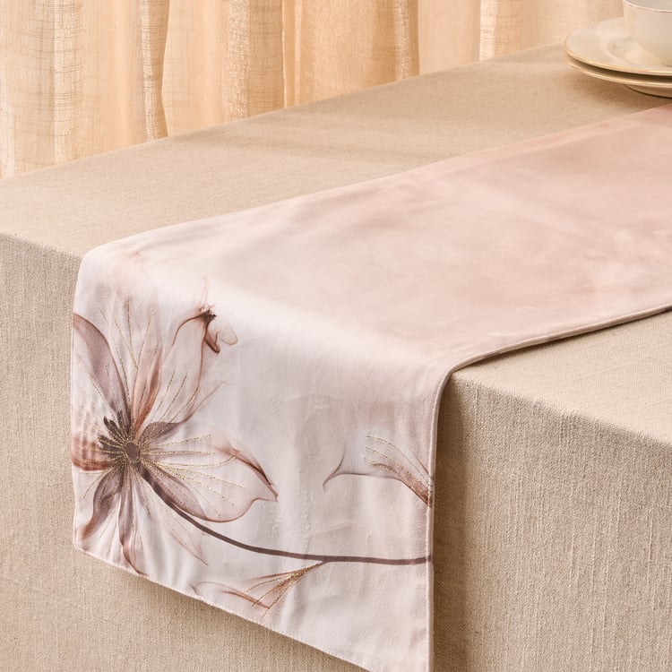 Moksha Mochamousse Velvet Finish Printed Table Runner