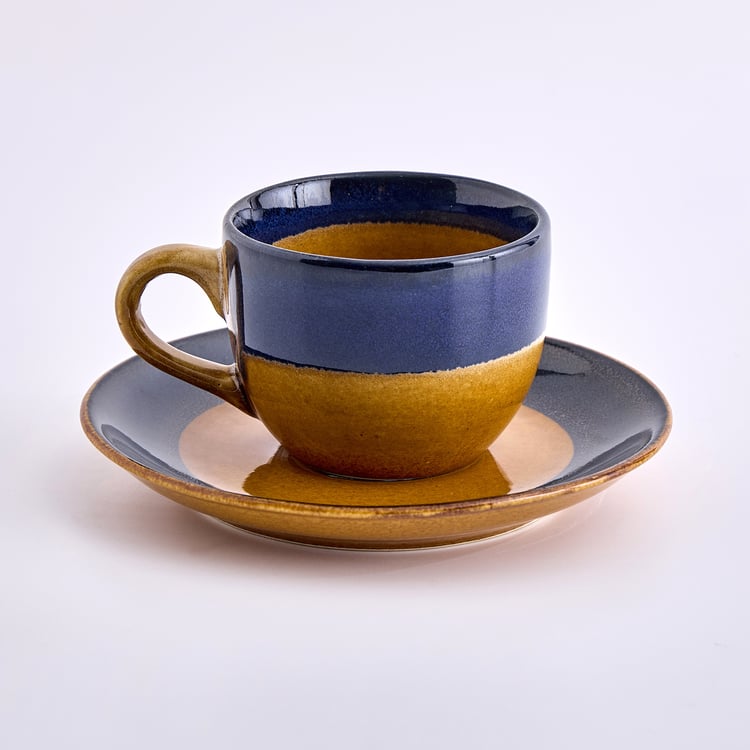 Corsica Mavi Stoneware Cup and Saucer -180ml