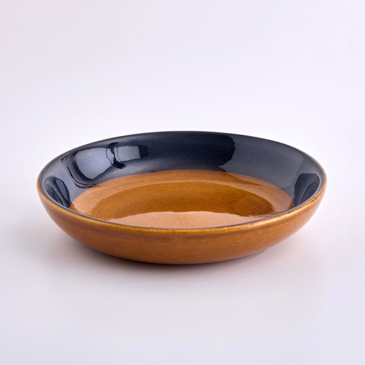 Corsica Mavi Stoneware Colourblock Deep Dish - 20.5cm