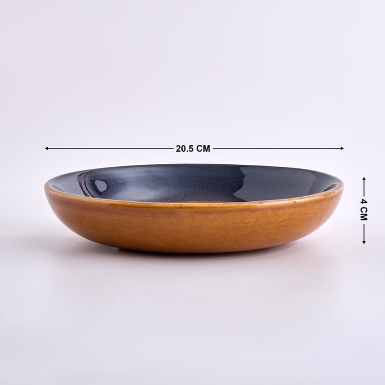 Corsica Mavi Stoneware Colourblock Deep Dish - 20.5cm