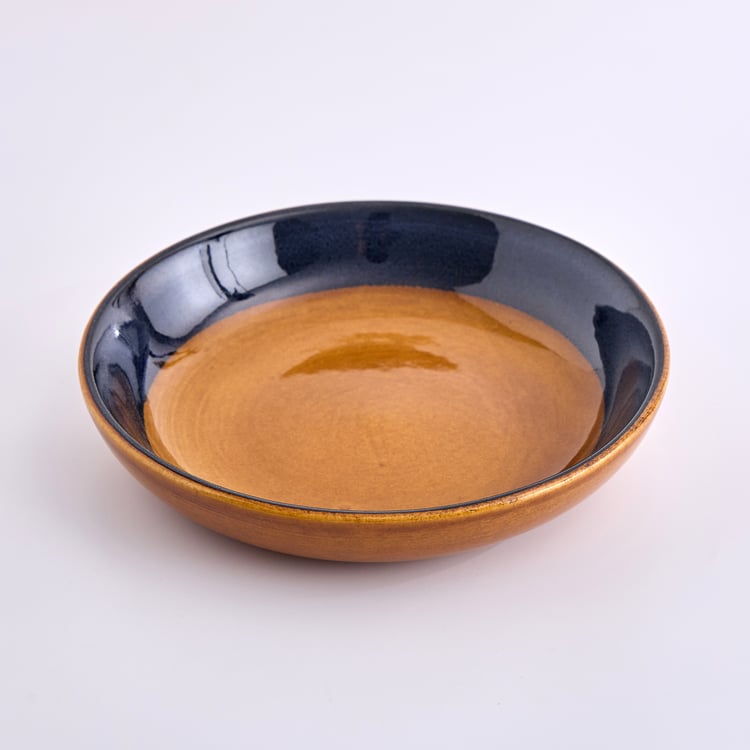 Corsica Mavi Stoneware Colourblock Deep Dish - 20.5cm
