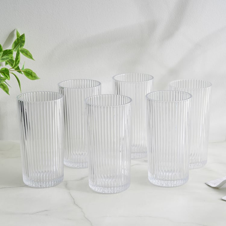 Mizu Set of 6 Fluted Drink Glasses - 480ml