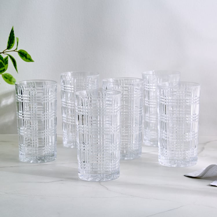 Mizu Plaid Set of 6 Drink Glasses - 410ml