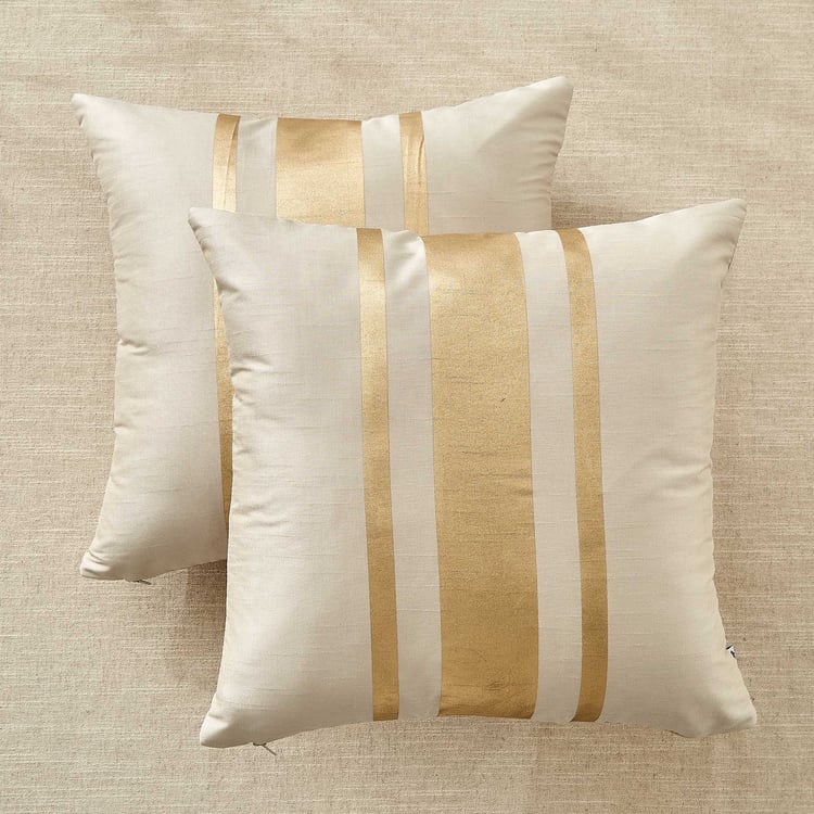 Lunaa Fusion Set of 2 Foil Print Cushion Covers - 40x40cm