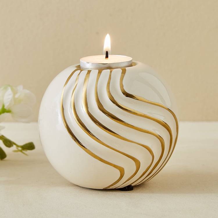 Moksha Ceramic Waves T-Light Holder