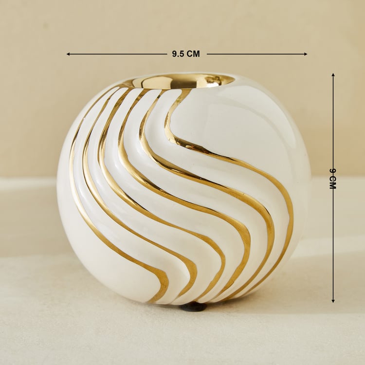 Moksha Ceramic Waves T-Light Holder