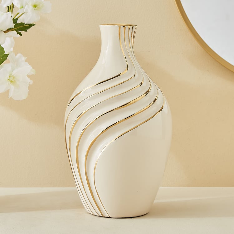 Moksha Ceramic Waves Vase - Large
