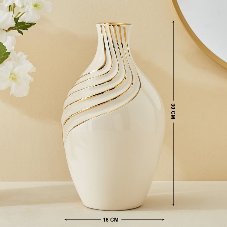 Moksha Ceramic Waves Vase - Large