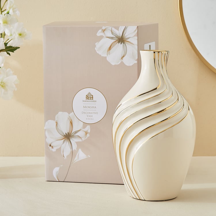 Moksha Ceramic Waves Vase - Large