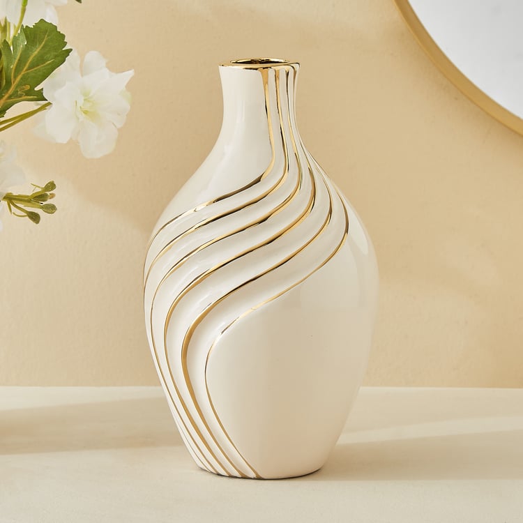 Moksha Ceramic Waves Vase - Medium
