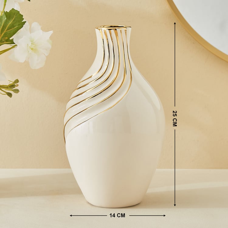 Moksha Ceramic Waves Vase - Medium
