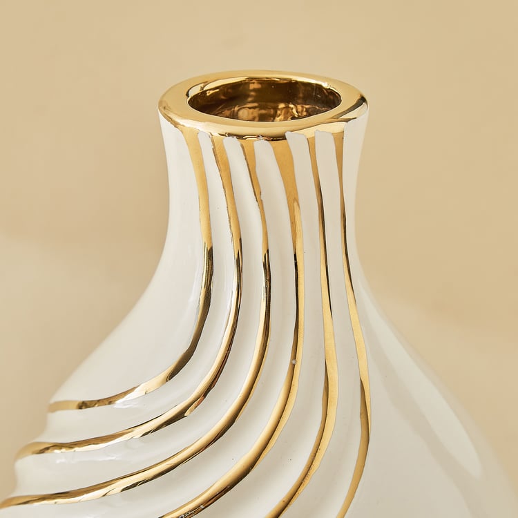 Moksha Ceramic Waves Vase - Medium