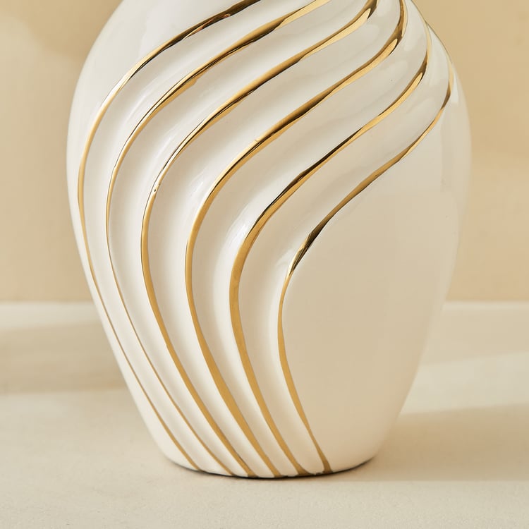 Moksha Ceramic Waves Vase - Medium