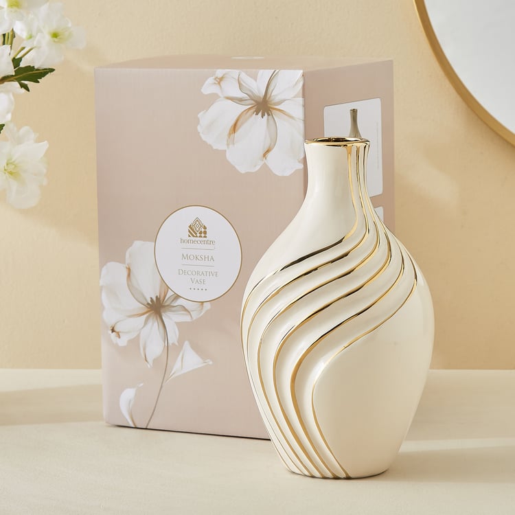 Moksha Ceramic Waves Vase - Medium