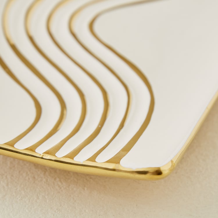 Moksha Ceramic Waves Decorative Platter