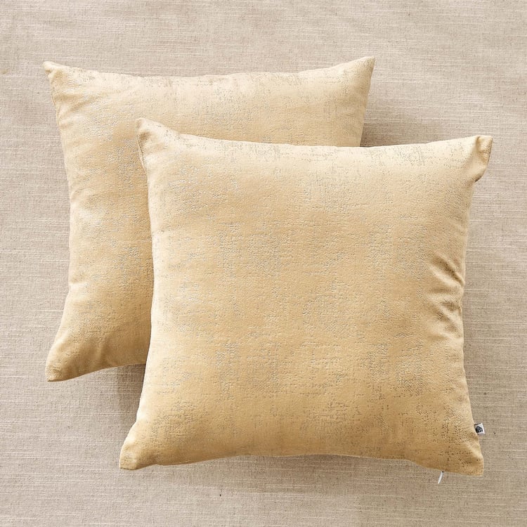 Glimmer Marison Set of 2 Velvet Finish Foil Print Cushion Covers - 40x40cm