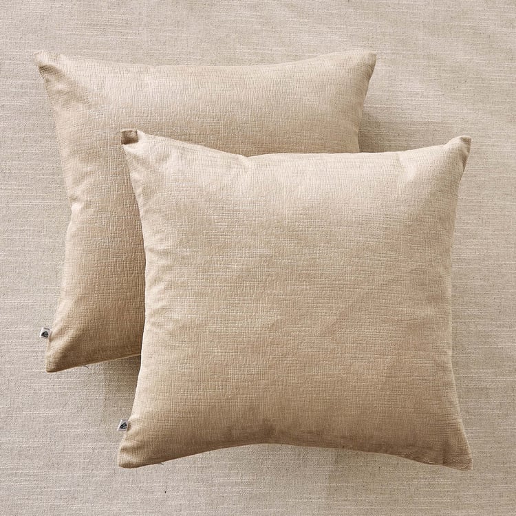 Glimmer Marison Set of 2 Velvet Finish Foil Print Cushion Covers - 40x40cm