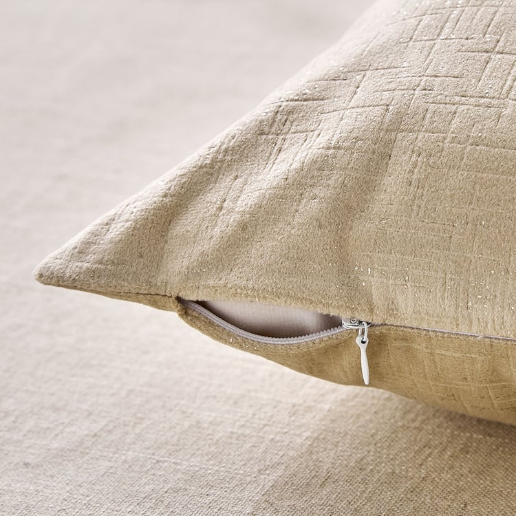 Glimmer Marison Set of 2 Velvet Finish Embossed Cushion Covers - 40x40cm