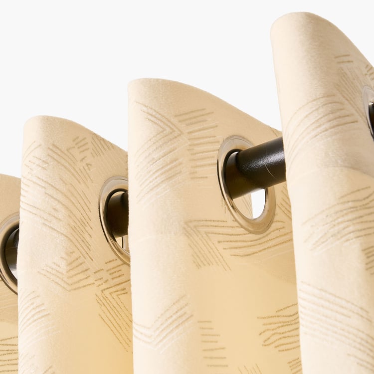 Glimmer Marison Set of 2 Foil Print Light Filtering Door Curtains - 8.8ft (270cm)