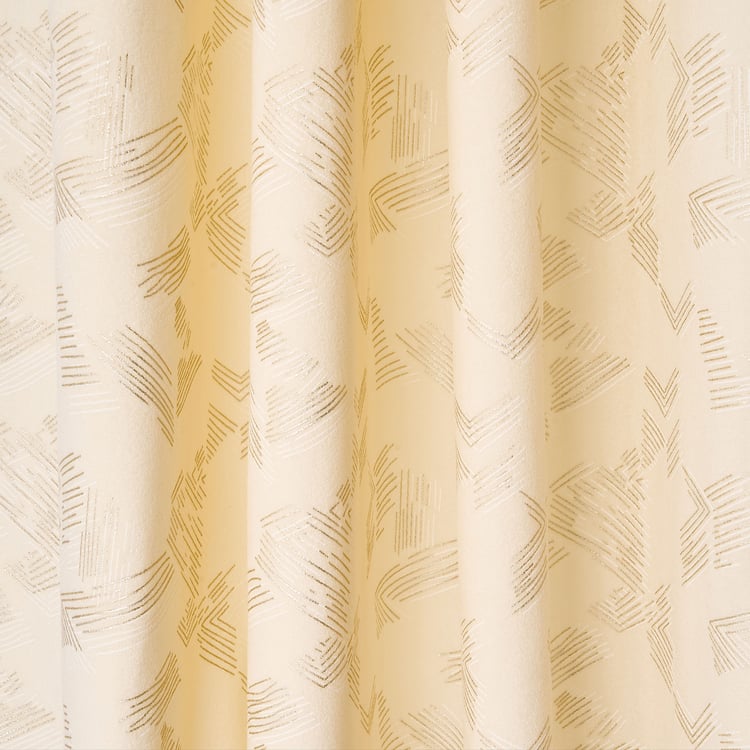 Glimmer Marison Set of 2 Foil Print Light Filtering Door Curtains - 8.8ft (270cm)
