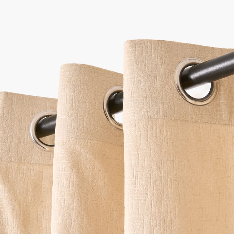 Glimmer Marison Set of 2 Foil Print Light Filtering Door Curtains - 8.8ft (270cm)