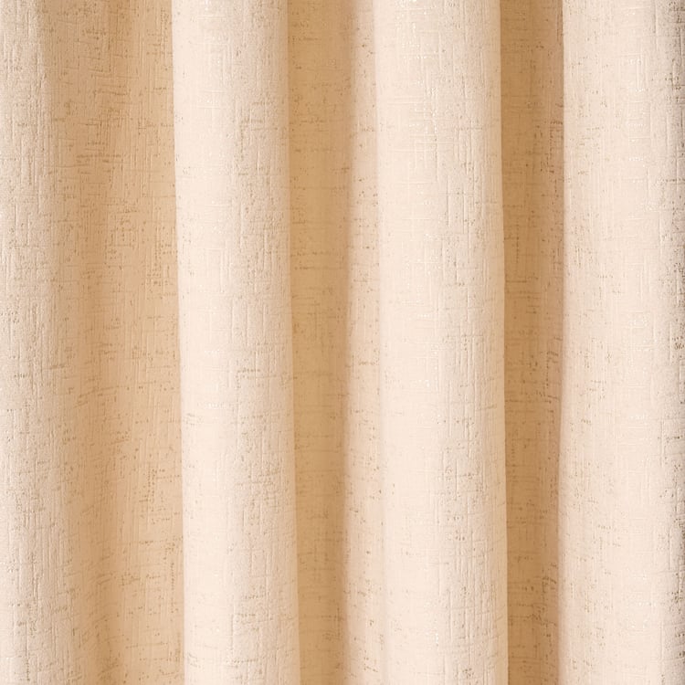 Glimmer Marison Set of 2 Foil Print Light Filtering Door Curtains - 8.8ft (270cm)