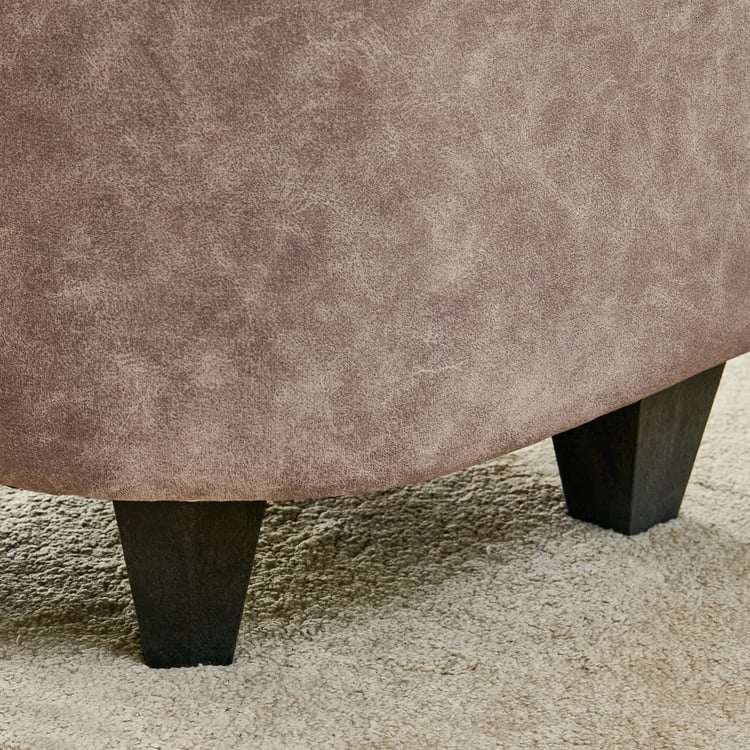 Seaford Fabric Accent Chair with Ottoman - Brown