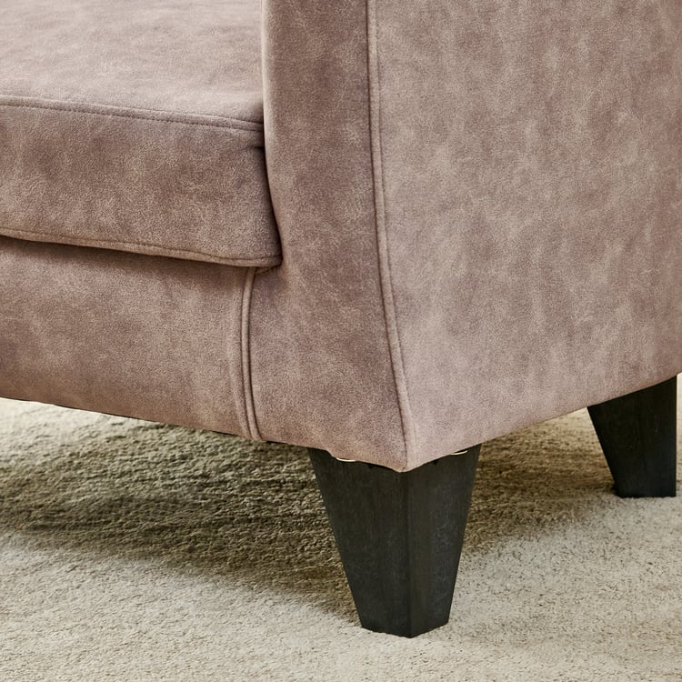 Seaford Fabric Accent Chair with Ottoman - Brown