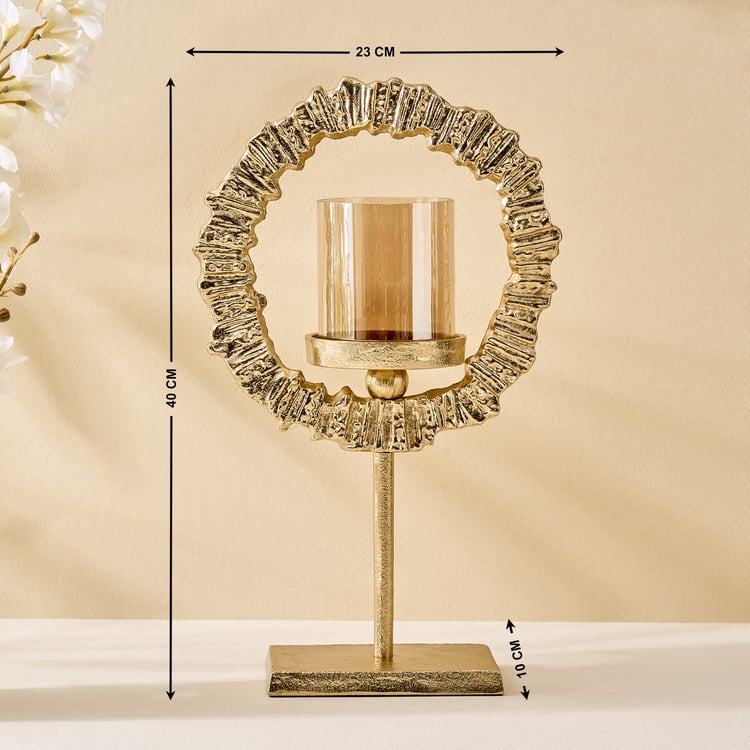 Moksha Brew Starburst Glass and Aluminium Candle Holder