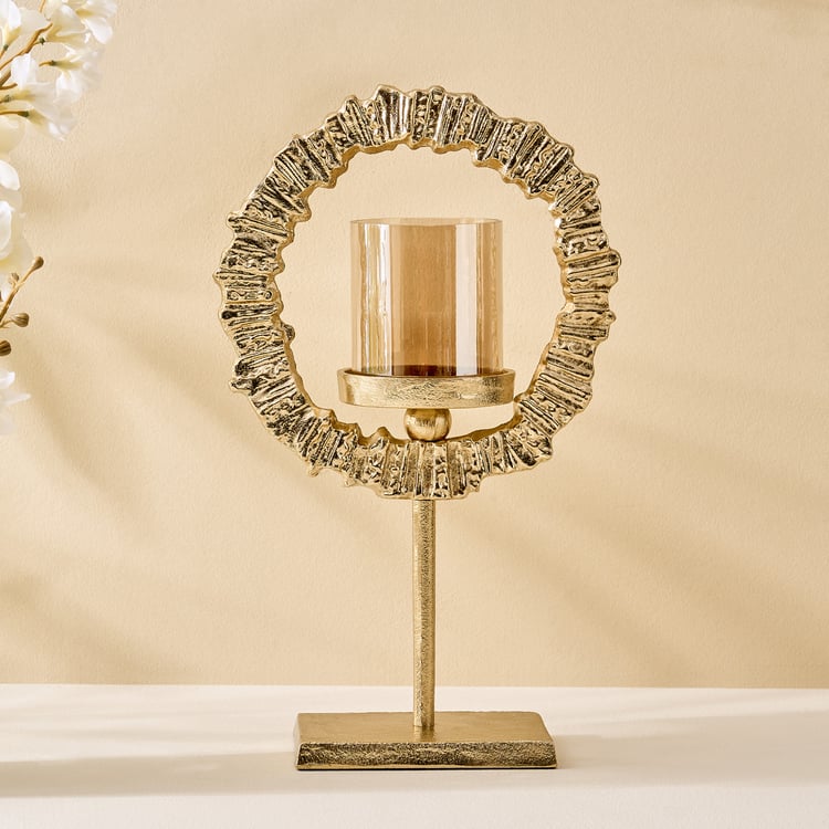 Moksha Brew Starburst Glass and Aluminium Candle Holder